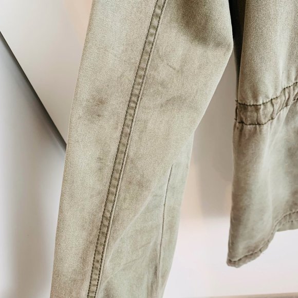 BP Women's Utility Jacket Military Green Cargo Zip Up Size M - Picture 6 of 8